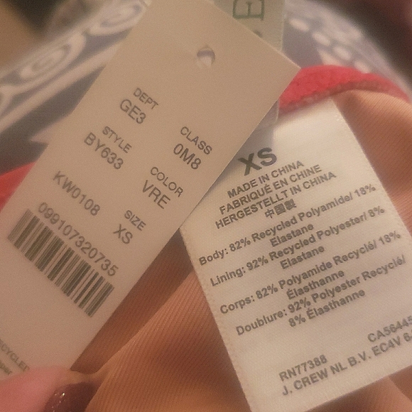 J.Crew Red Halter Top Swimwear Cruisewear Resort Pool Bikini XSmall - Picture 3 of 5